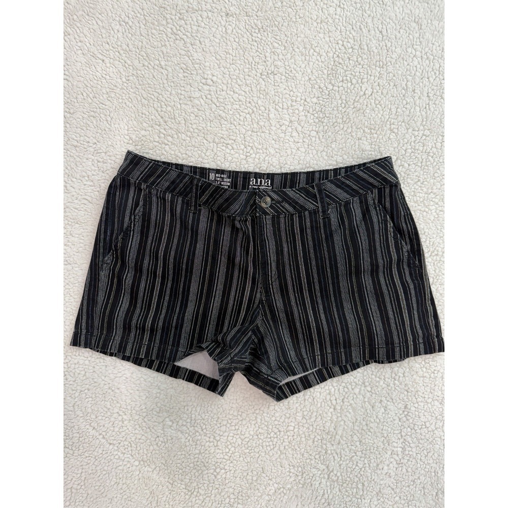 A New Approach Women's Size 10 Striped Stretch Cotton Twill Shorts Casual Summer